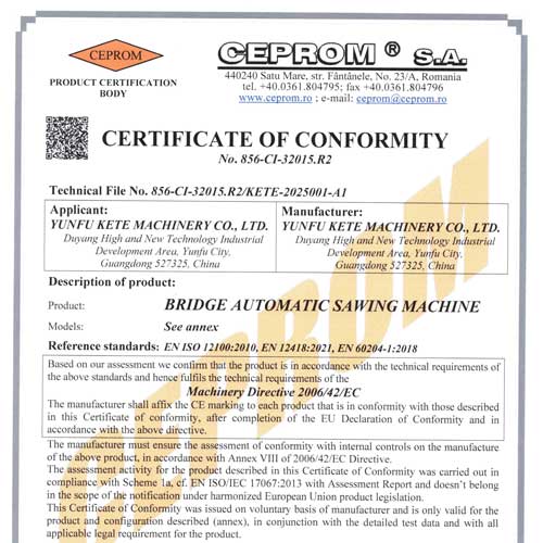 2025 | CEPROM Certificate of Conformity